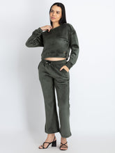 Womens Solid Round Neck Tracksuit